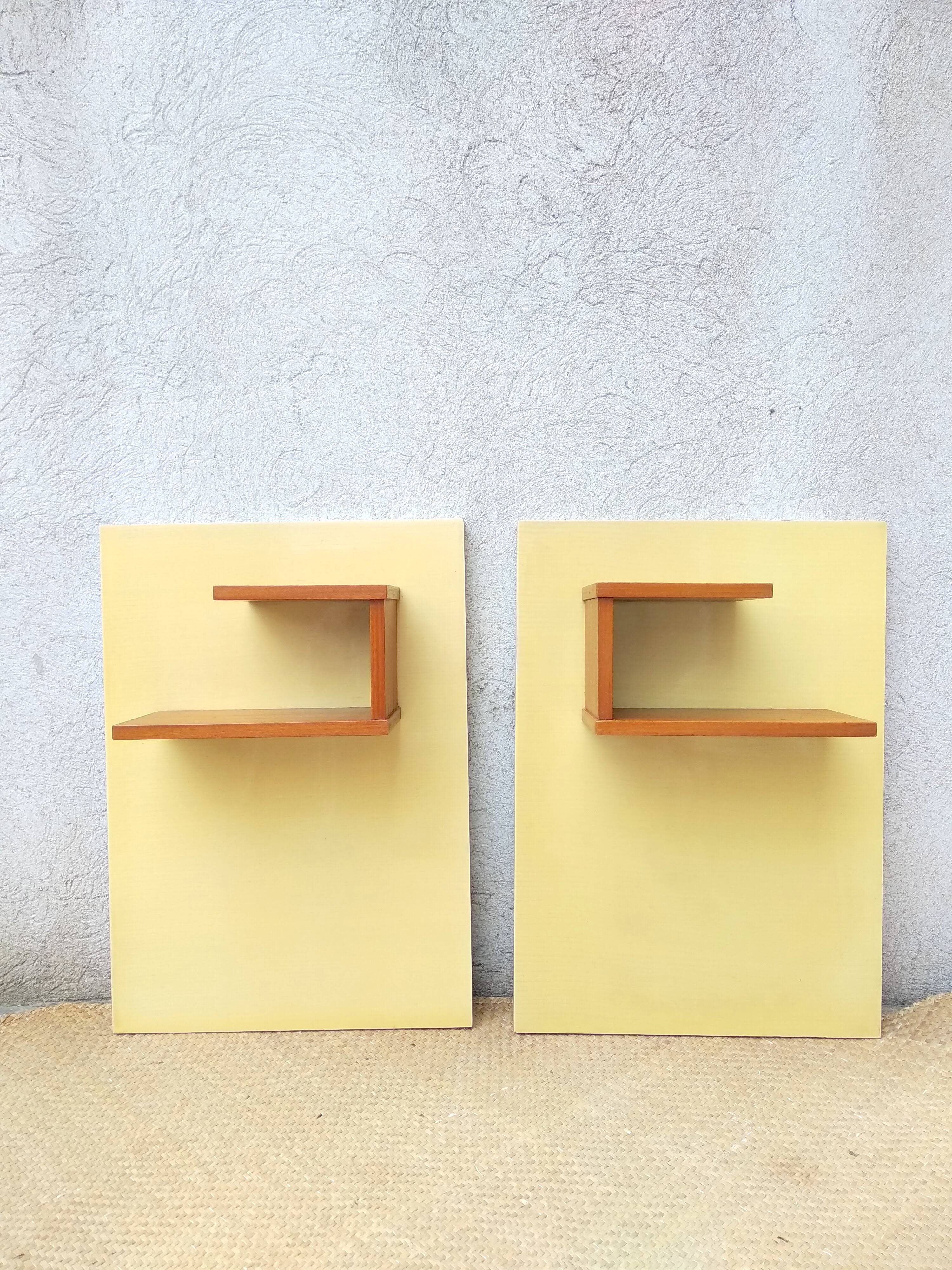 Pair of 1960s hanging bedside tables