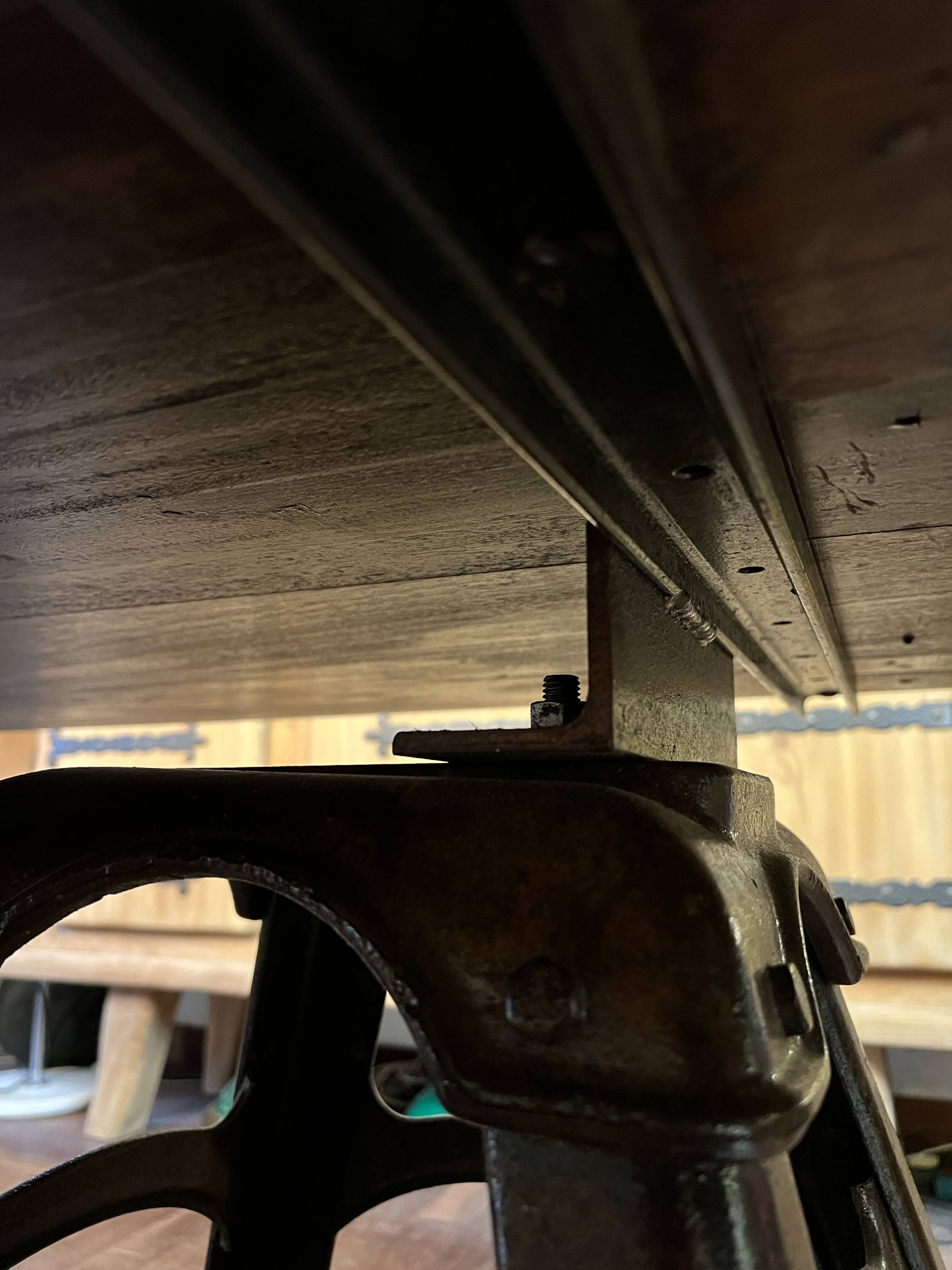 Large table with industrial legs