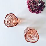 Pair of pink glass vases