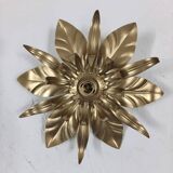 Gold metal flower wall light