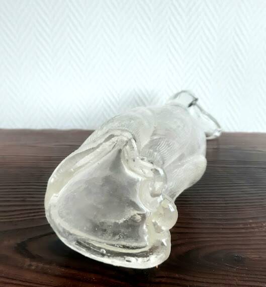 Dachshund dog carafe, Empoli glass, Italy 1960