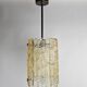 Lampe pendentive en verre doré Orrefors des années 1970