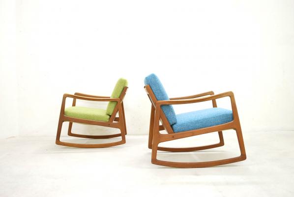 Pair of rocking by Ole Wanscher for France & Son, 1950 s
