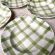 Assiettes creuses  Moulins des loups  , quadrillage vert