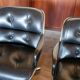 Leather armchair black by Charles Pollock for Knoll International