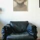Black leather armchair circa 1970