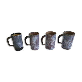 Lot of 4 vintage enamelled cups