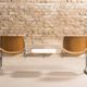 Waiting room bench, with 2 seats and a shelf, signed Castelli