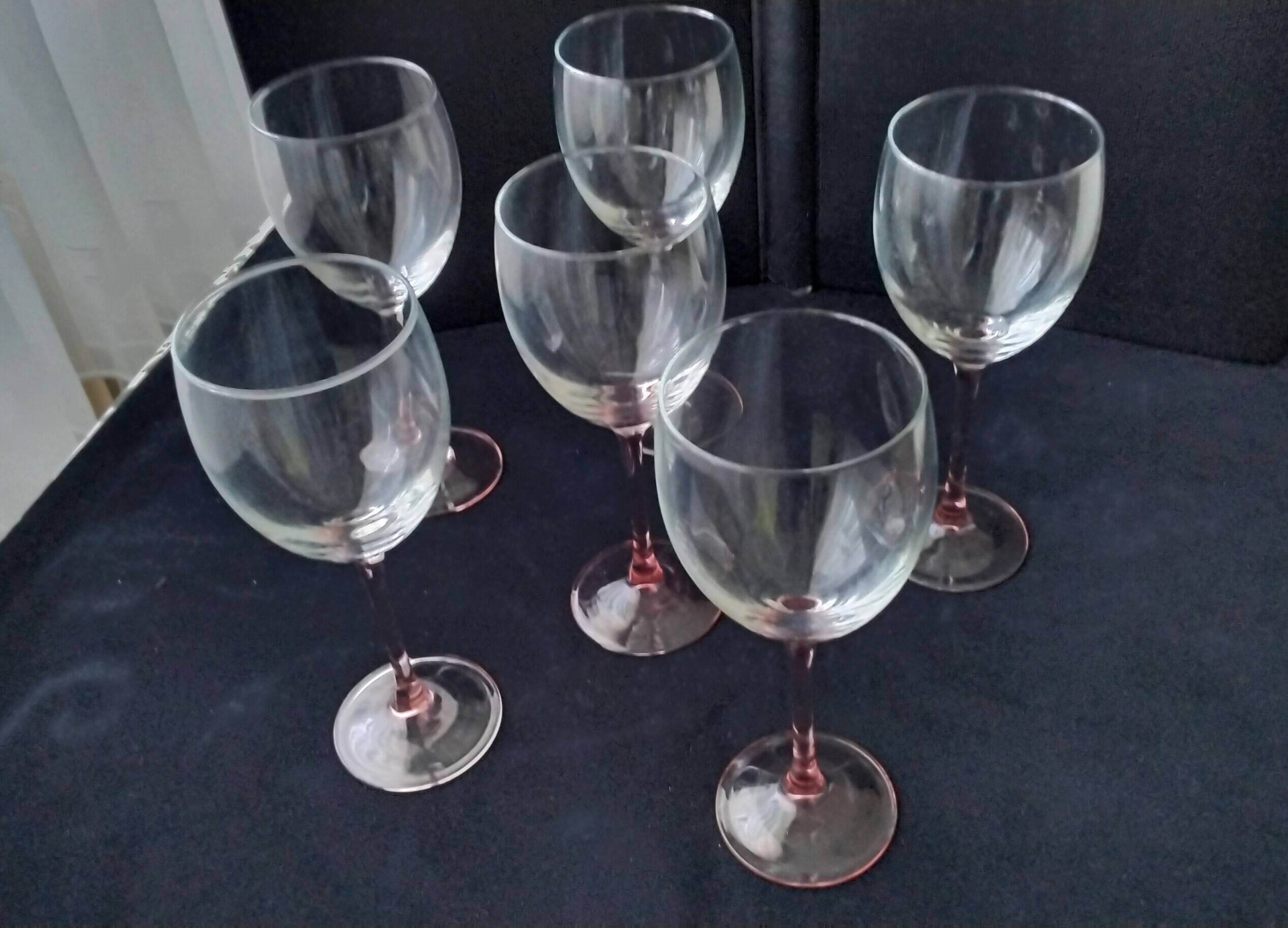 6 water glasses or large stem glasses Luminarc Model "Rose"