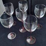 6 water glasses or large stem glasses Luminarc Model "Rose"