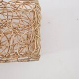 Pair of rattan wall lamps