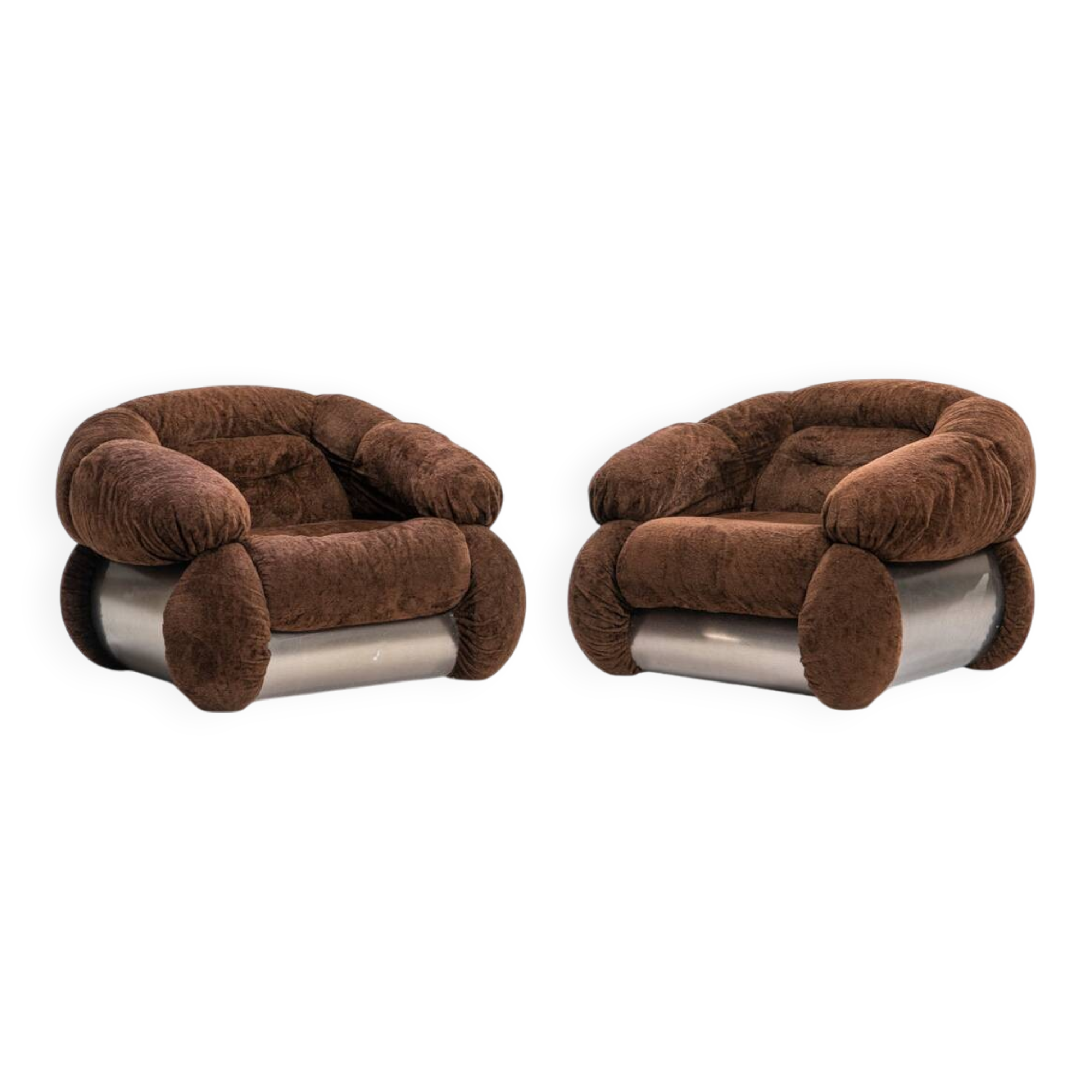 Pair of Armchairs by Adriano Piazzesi, Italy 1970s