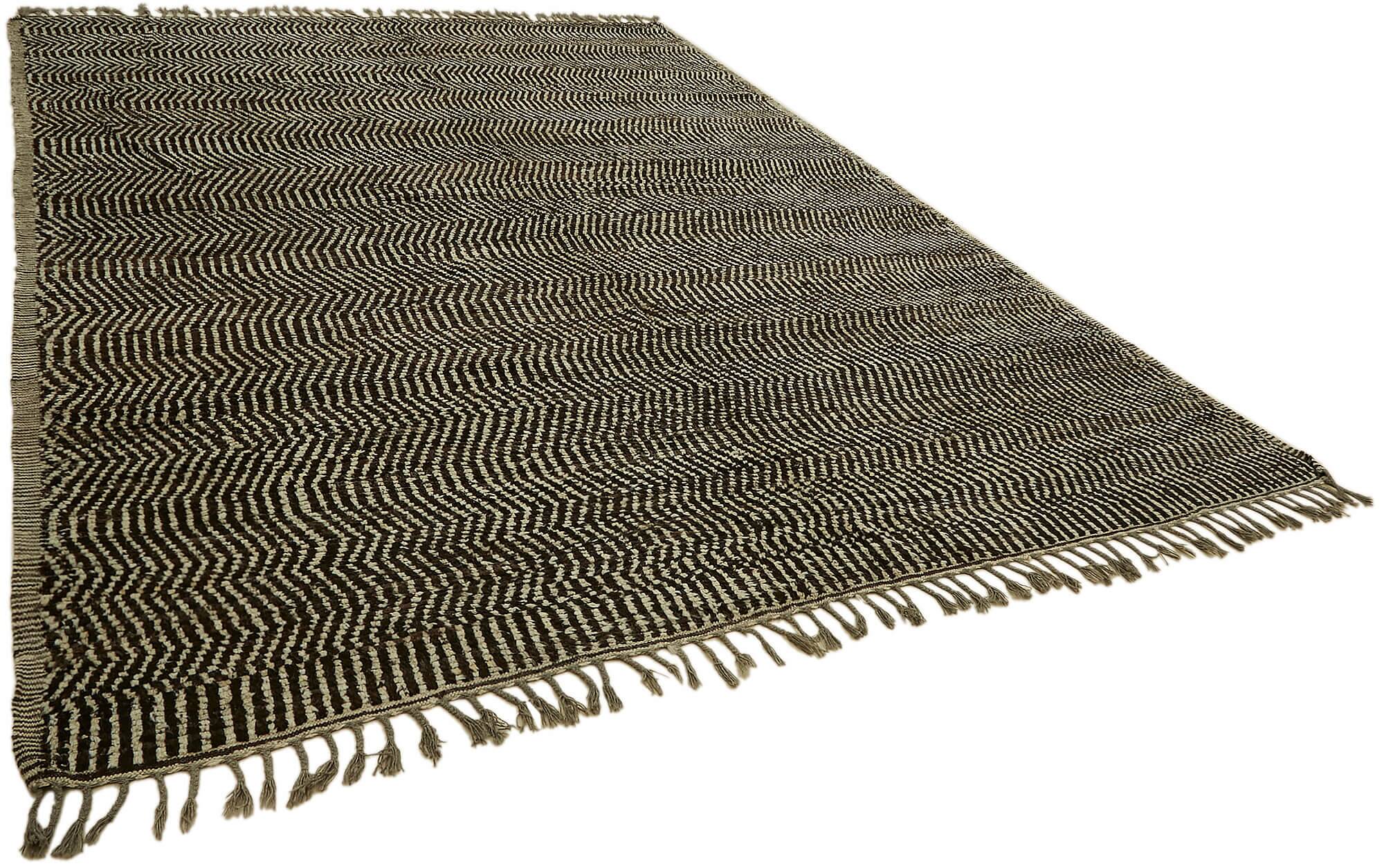 Hand-Knotted Turkish Contemporary 303 cm x 396 cm Brown Wool Carpet