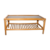 Table low vintage 70' rattan