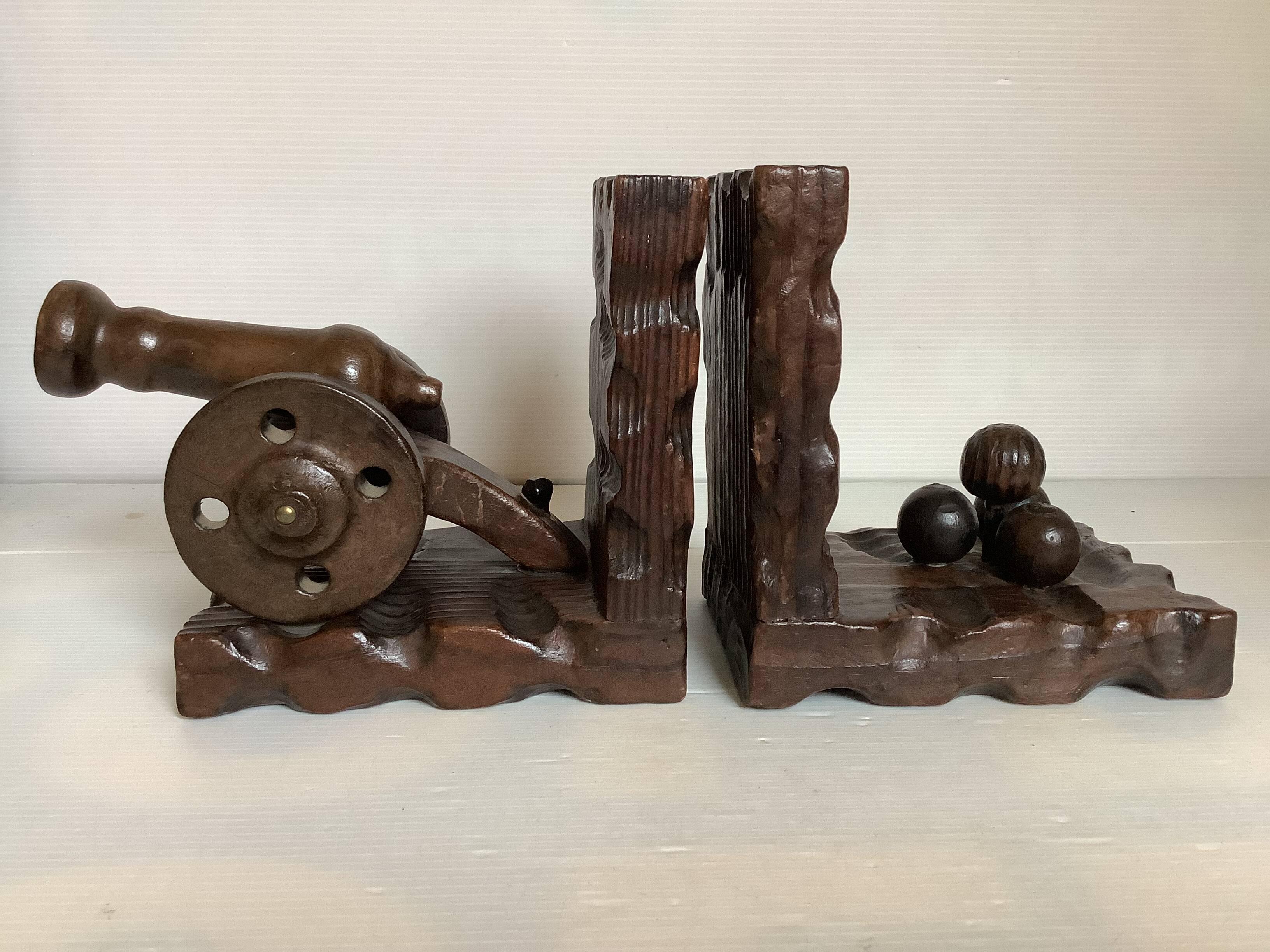 Pair of wooden bookends