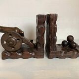 Pair of wooden bookends
