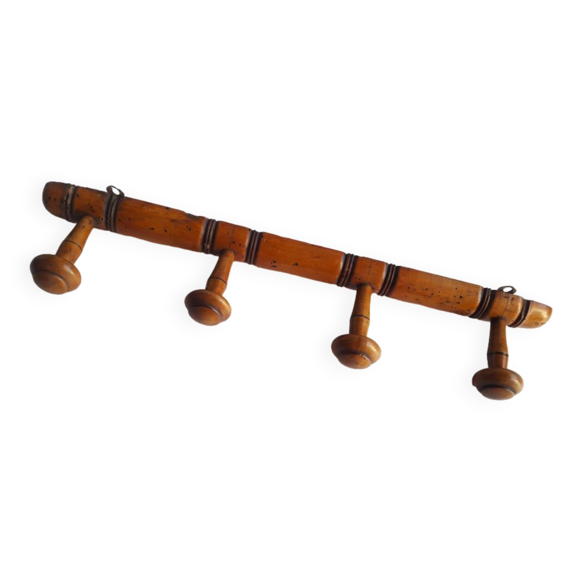 Wooden wall coat rack 4 hooks