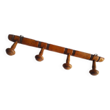 Wooden wall coat rack 4 hooks