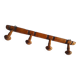 Wooden wall coat rack 4 hooks
