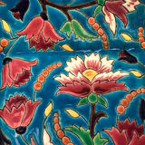 Square cut in blue Longwy enamels