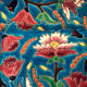 Square cut in blue Longwy enamels