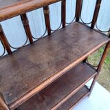 Vintage rattan bookcase shelf from the 70s