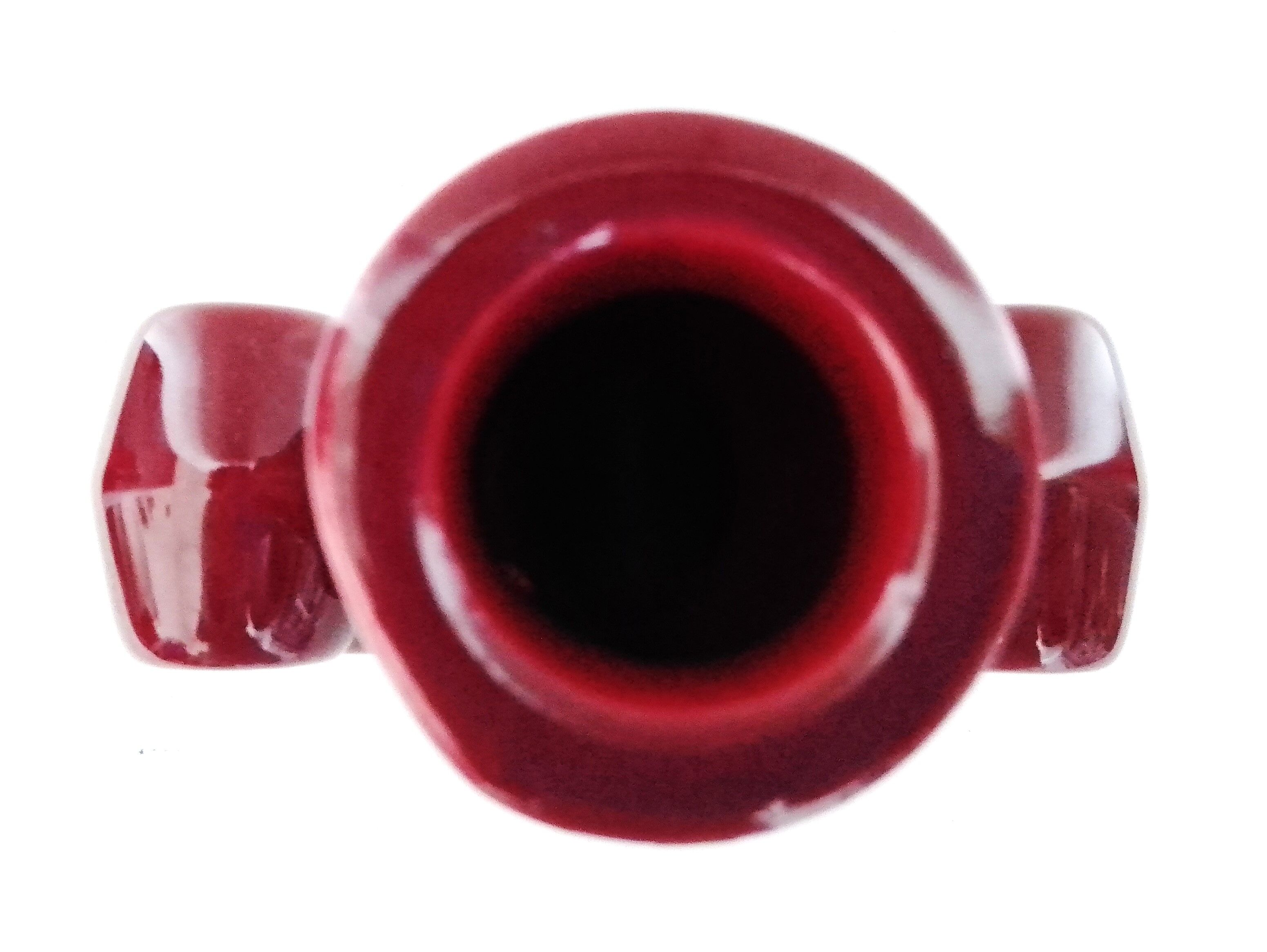 Bordeaux ceramic candle holder, signed Vallauris