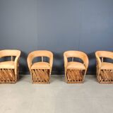 Vintage art populaire mexican dining chairs set of 6, 1970s