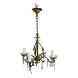Chandelier With 4 Lights Bronze And Tassels