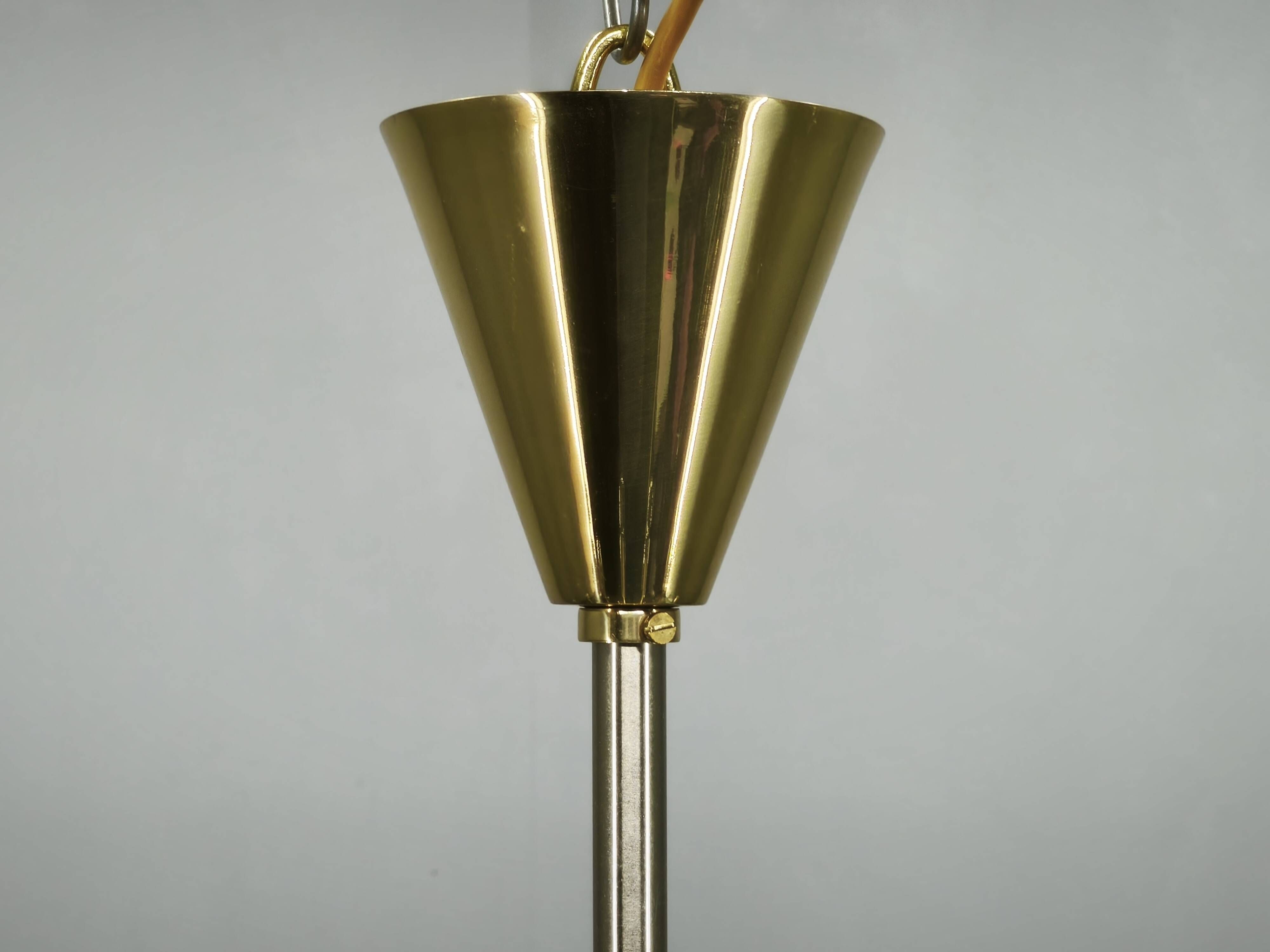 Kamenický Šenov 28-Light Brass Sputnik Chandelier, Czechoslovakia, 1970s