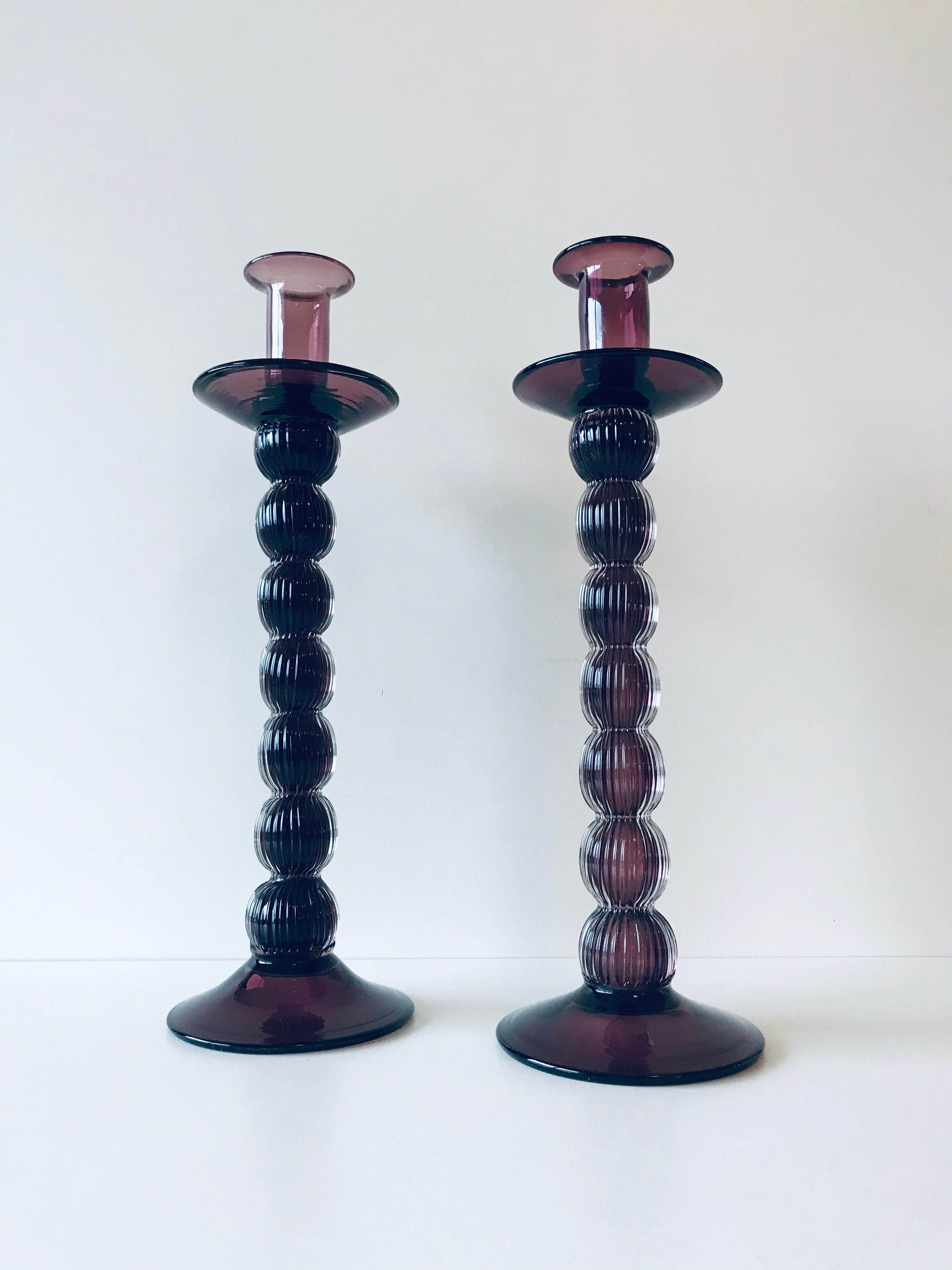 Glass candlesticks