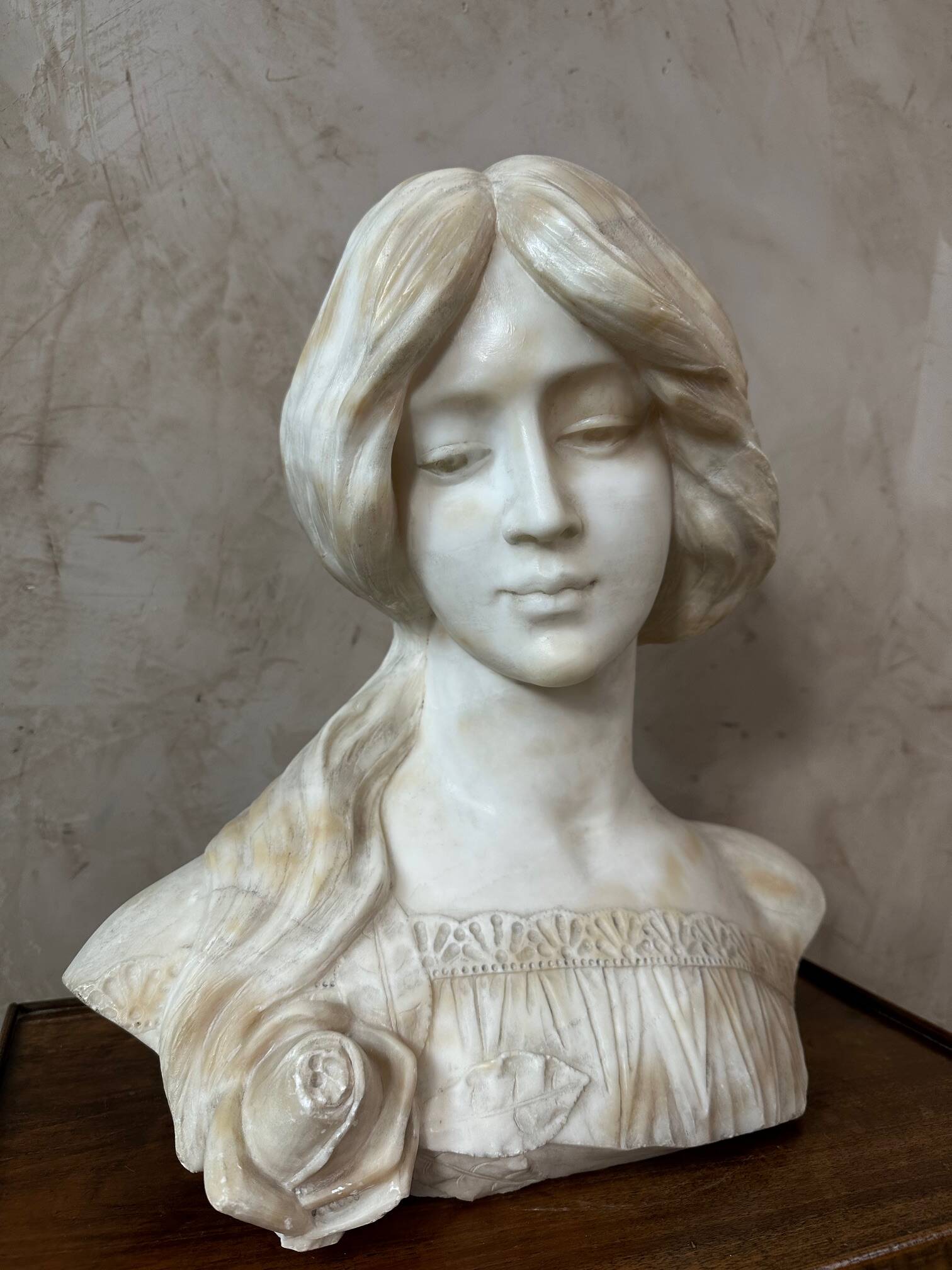 Marble bust of a woman