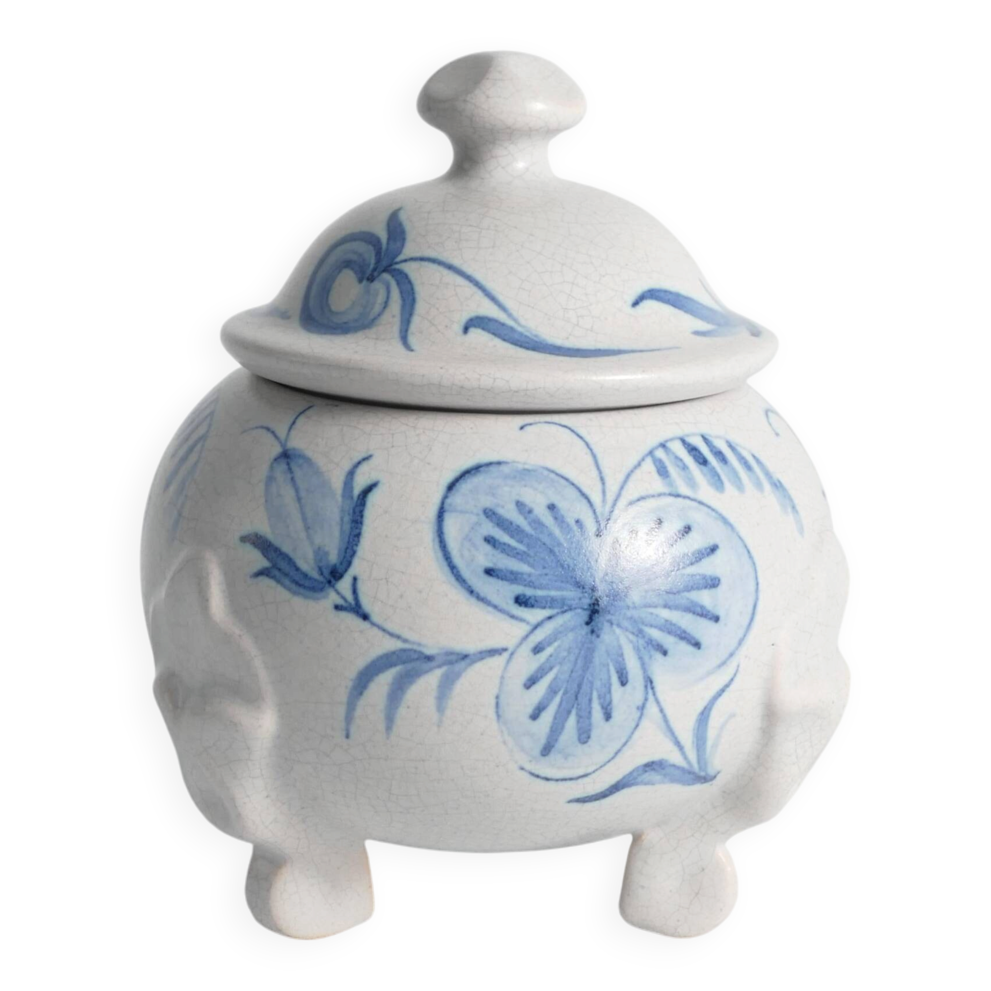 Swedish Grace French Blue Floral Decor Bonbonniere by Allan Eberling, Bo Fajans