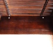 Small coffee table, bamboo wood and glass coffee table, Indonesian table