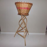 Rattan and wicker plant holders