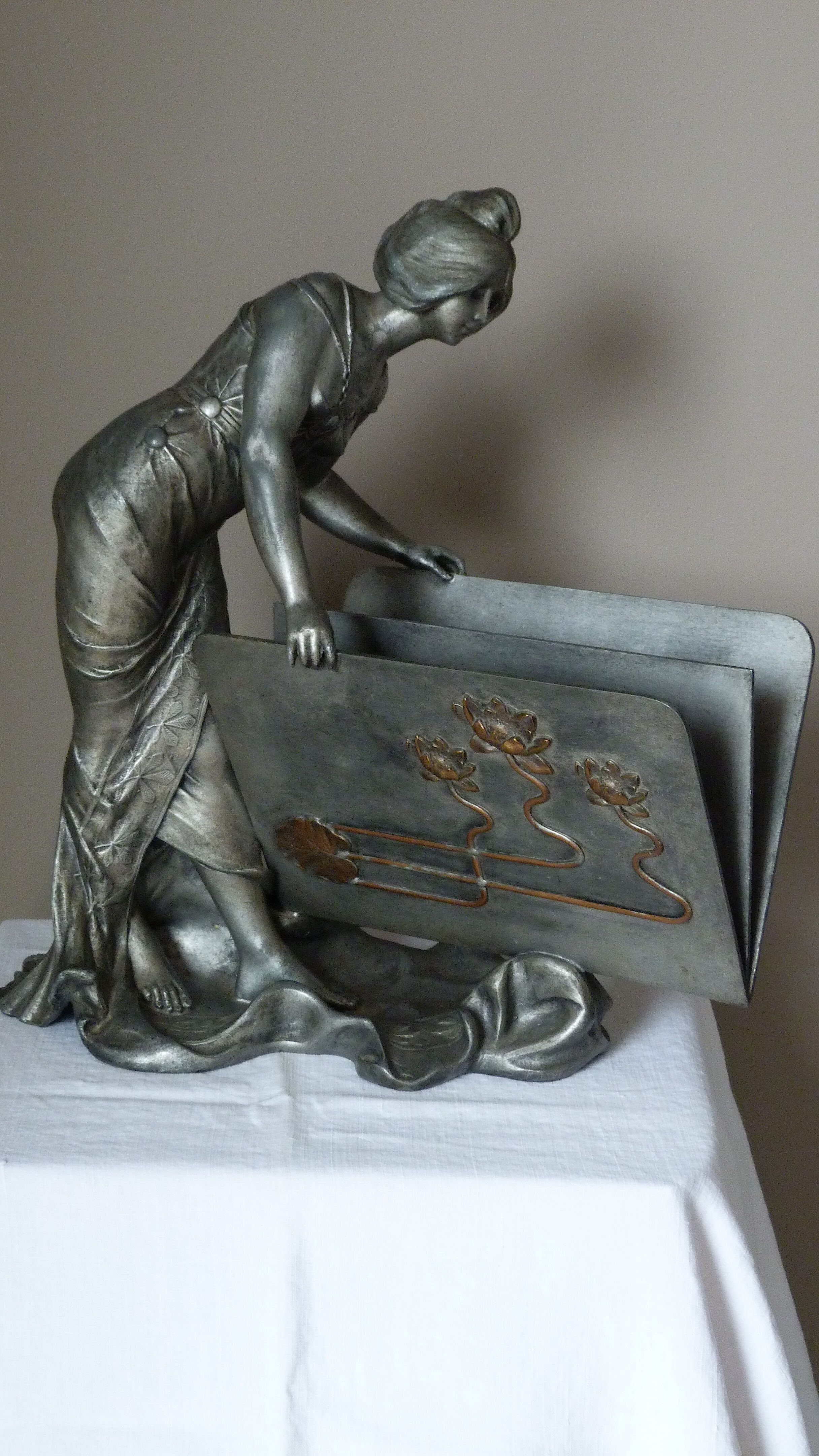 Art nouveau letter holder by Elsie Ward Hering