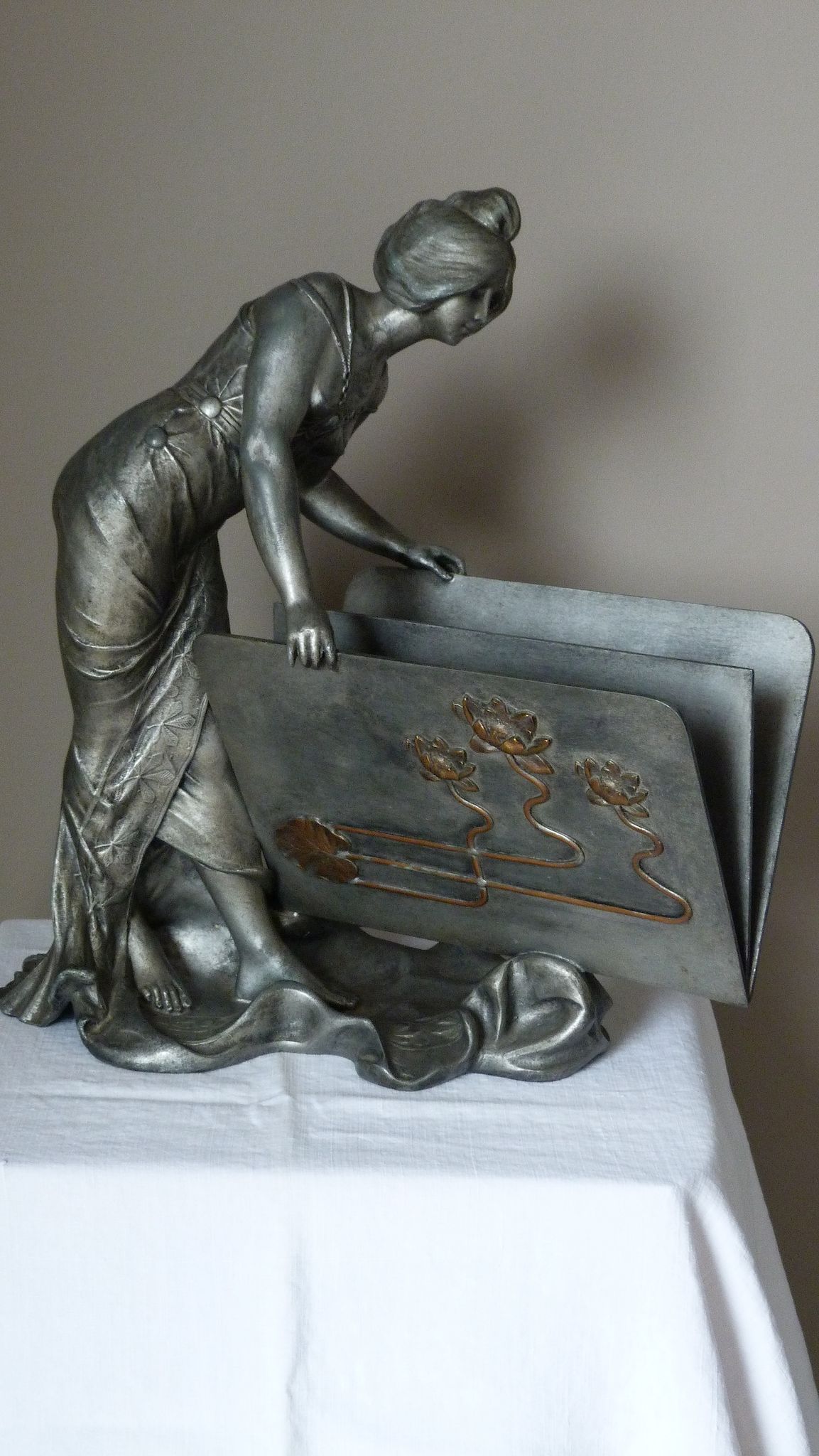 Art nouveau letter holder by Elsie Ward Hering