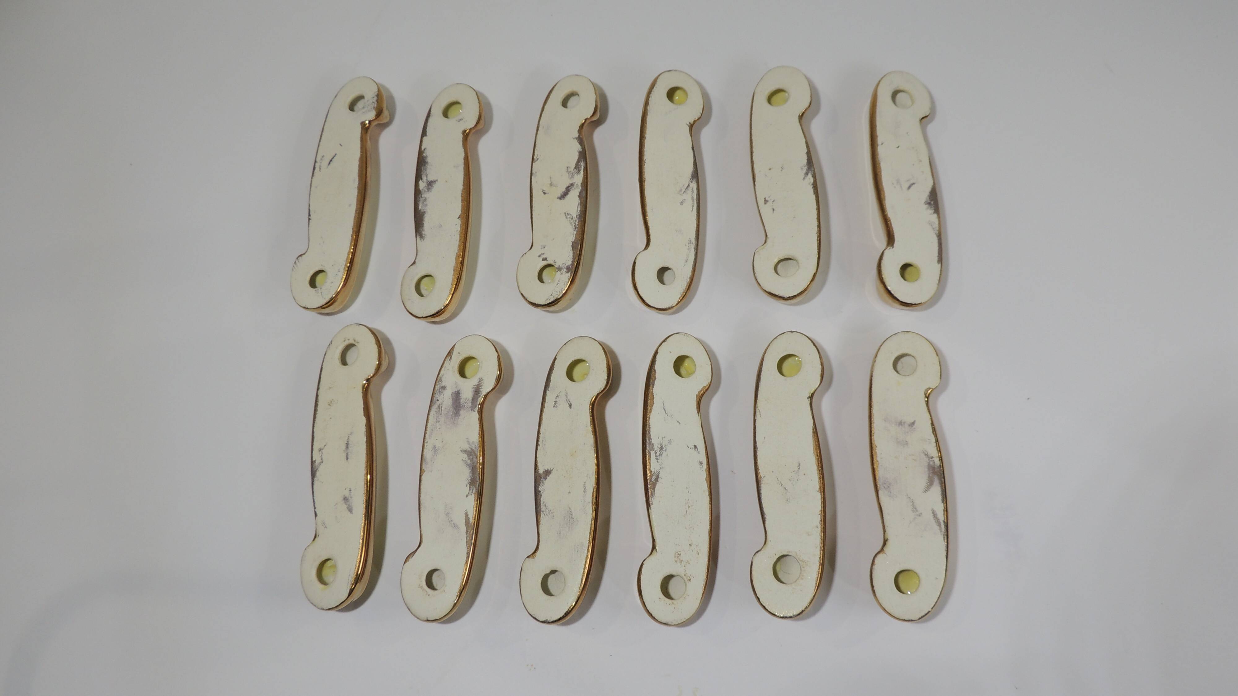 set of 12 Ceramic Knife Holders / vintage art deco