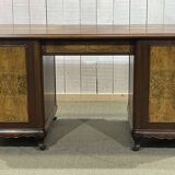 1950s English desk in walnut and oak