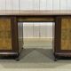 1950s English desk in walnut and oak
