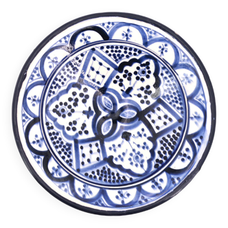 Creaking wall plate Moroccan blue ceramic