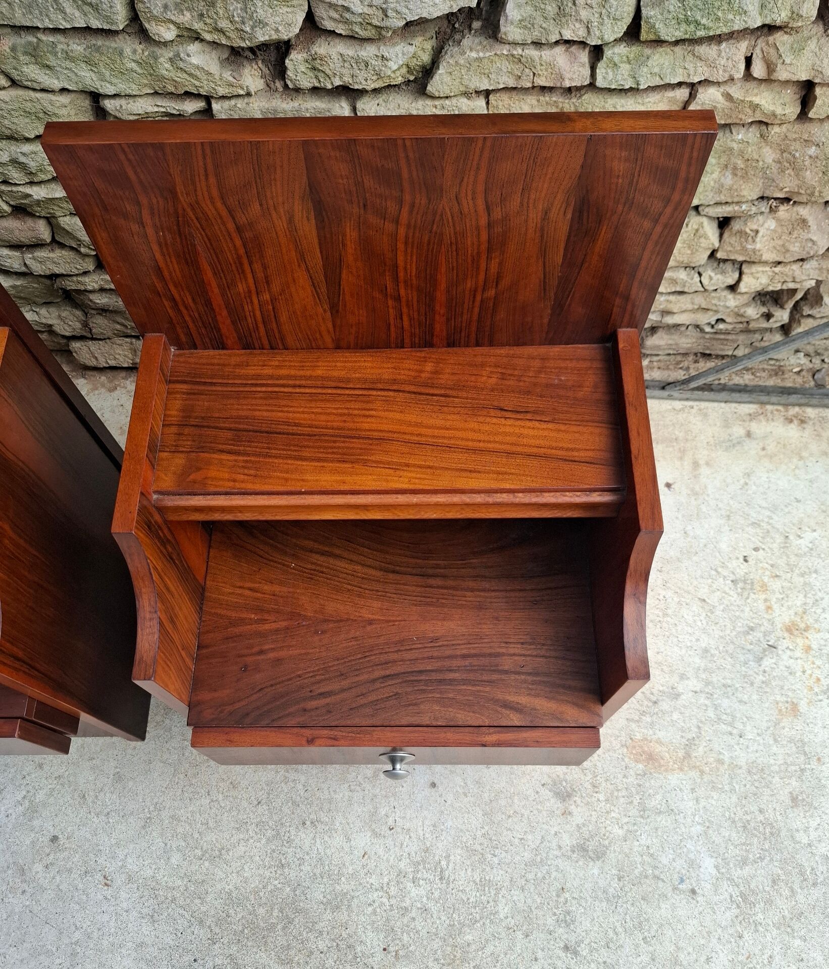 Pair of teak bedside tables