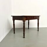 Pine desk with turned legs, 1900s