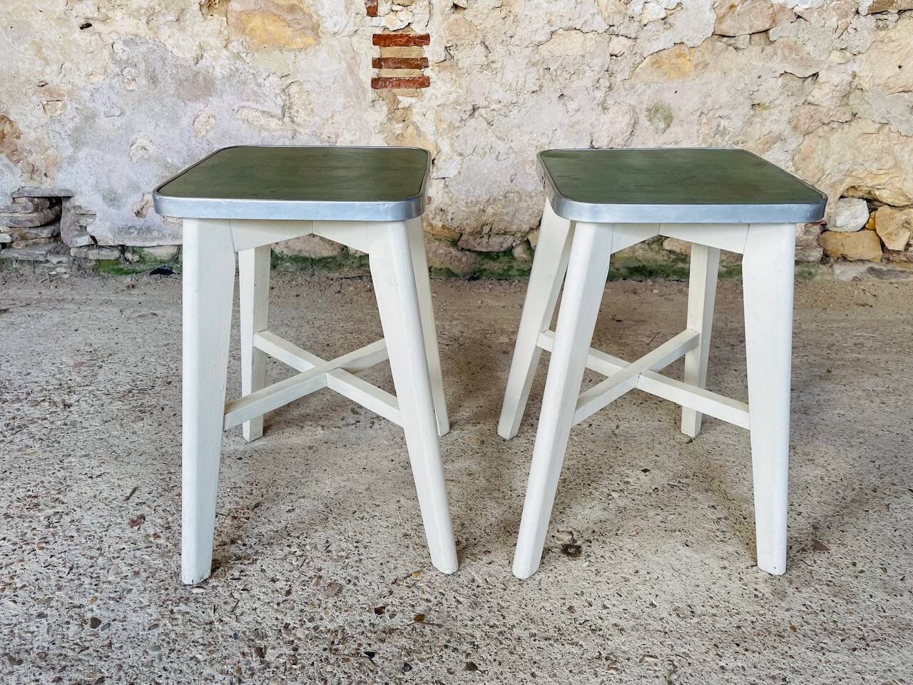 Vintage wooden stool, circa 1950's