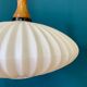 Suspension en opaline et teck années 60