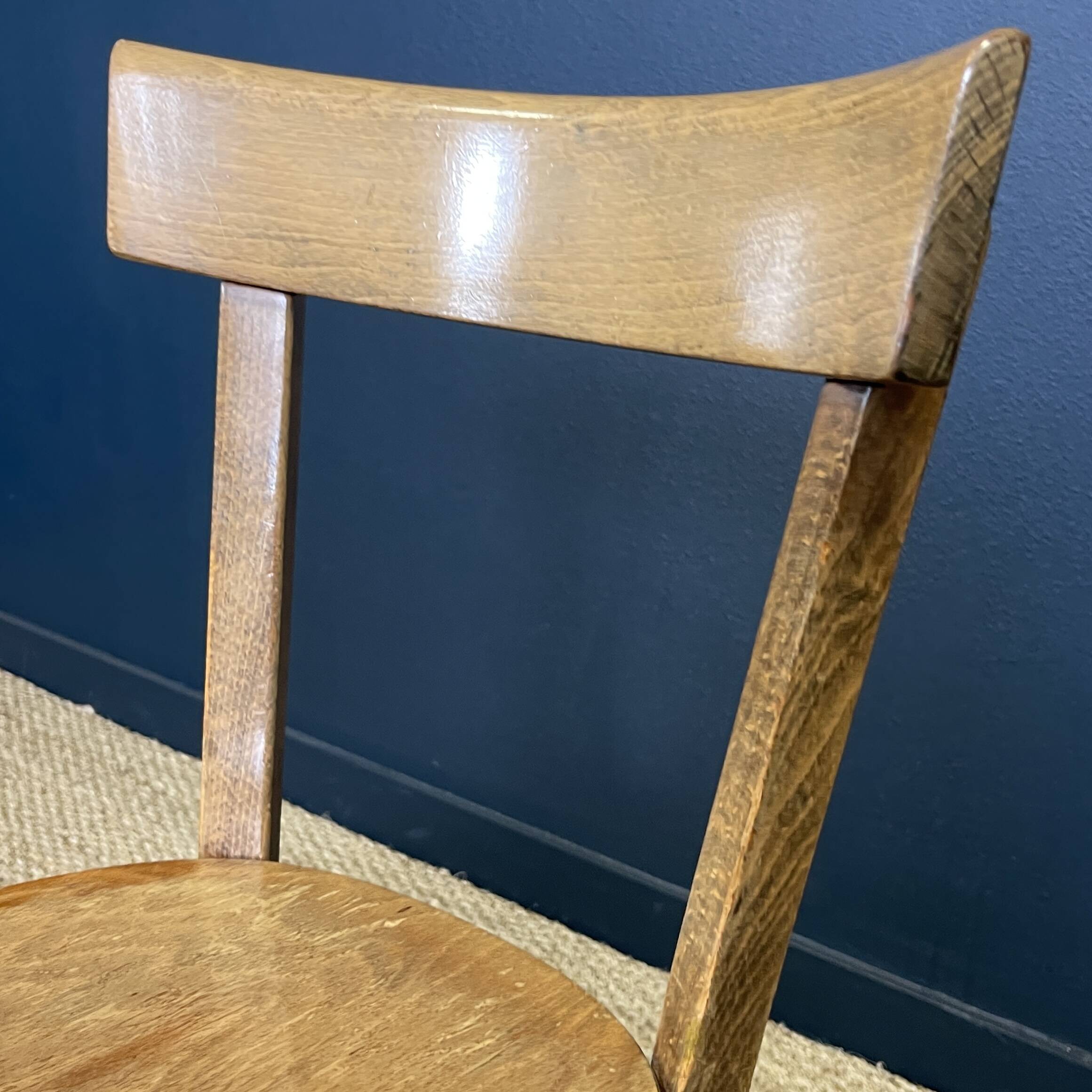 Set of 26 Baumann wooden bistro chairs from the 1950s France