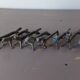 8 antique tin animal knife holders