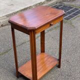 Étagère art déco 1960 en bois massif avec tiroir