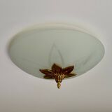 Plafonnier en bronze Lucien Grau - Verrerie Art nouveau