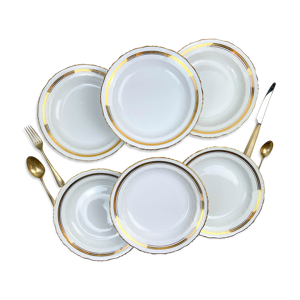 6 assiettes creuses porcelaine